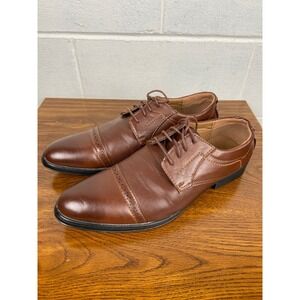 Marco Vitale Dress Shoes Brown Oxfords Lace Up Cap Toe Shoes‎ Size 12